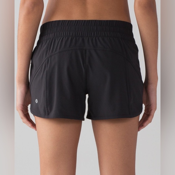 Lululemon Tracker Shorts Black Athletic Running Short Lined 6 Small - Picture 1 of 9